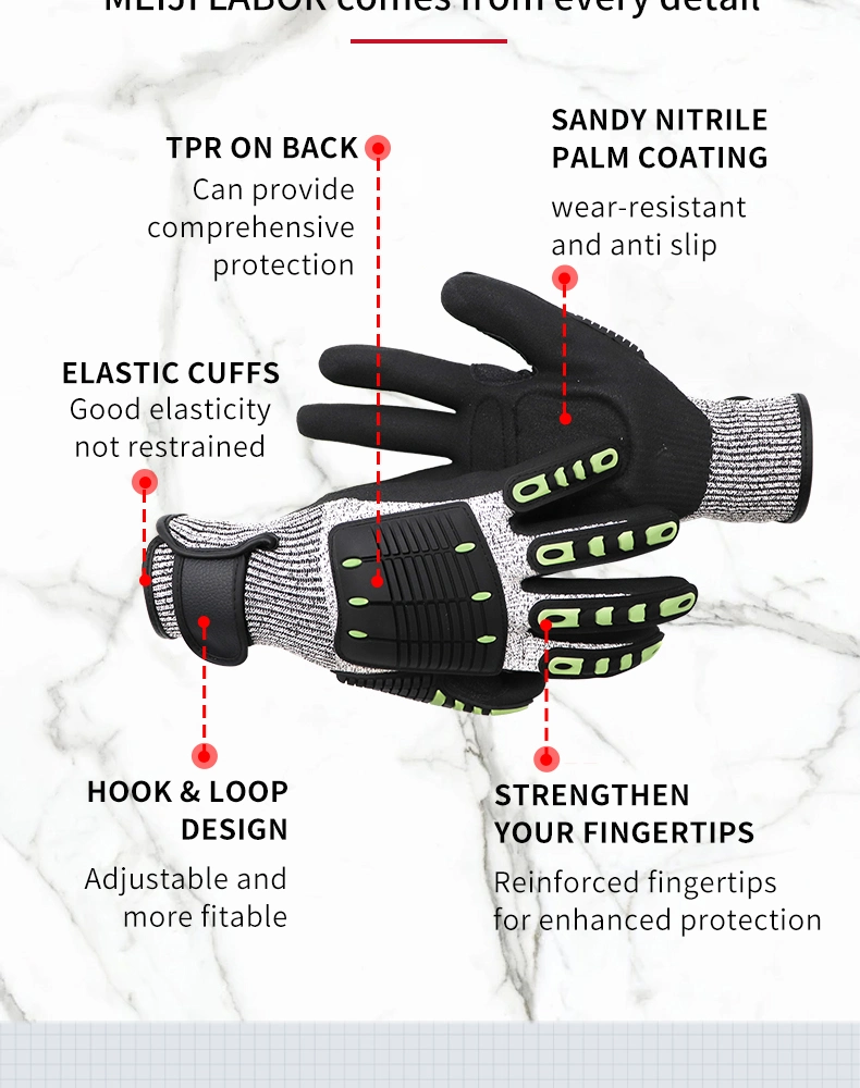 TPR Mechanic Cut Resistant Impact Resistant Gloves