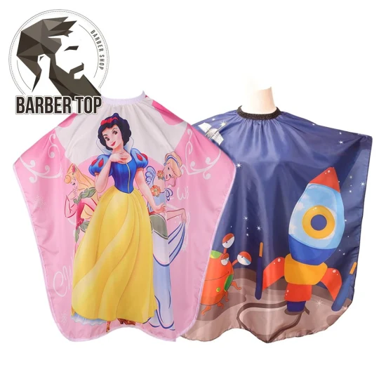 Kinder Cartoon Wasserdicht Friseur Cape Rakete Muster Friseur Haar Tuch